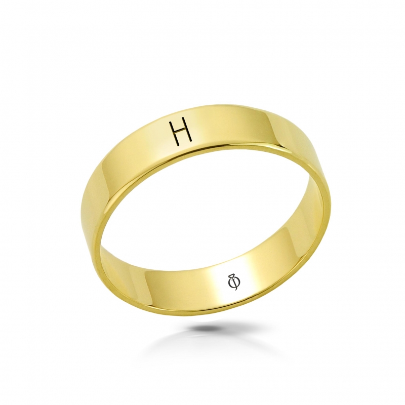 Ring złoty z literą H