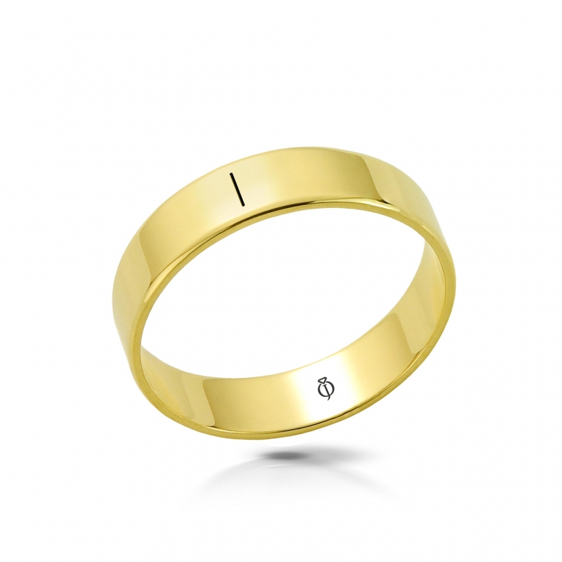 Ring złoty z literą I