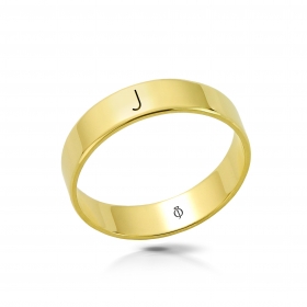 Ring złoty z literą J