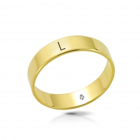 Ring złoty z literą L