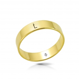 Ring złoty z literą Ł