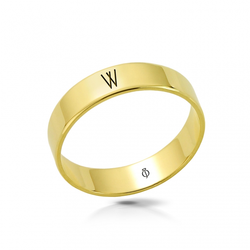 Ring złoty z literą W