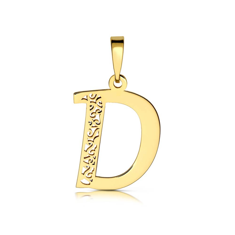 Litera złota D ażurowa