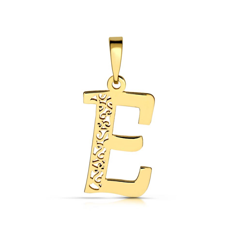 Litera złota E ażurowa