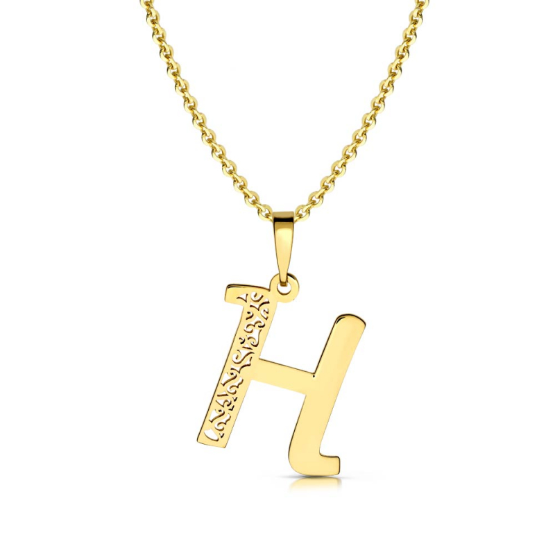 Litera złota H ażurowa