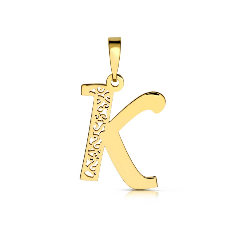 Litera złota K ażurowa