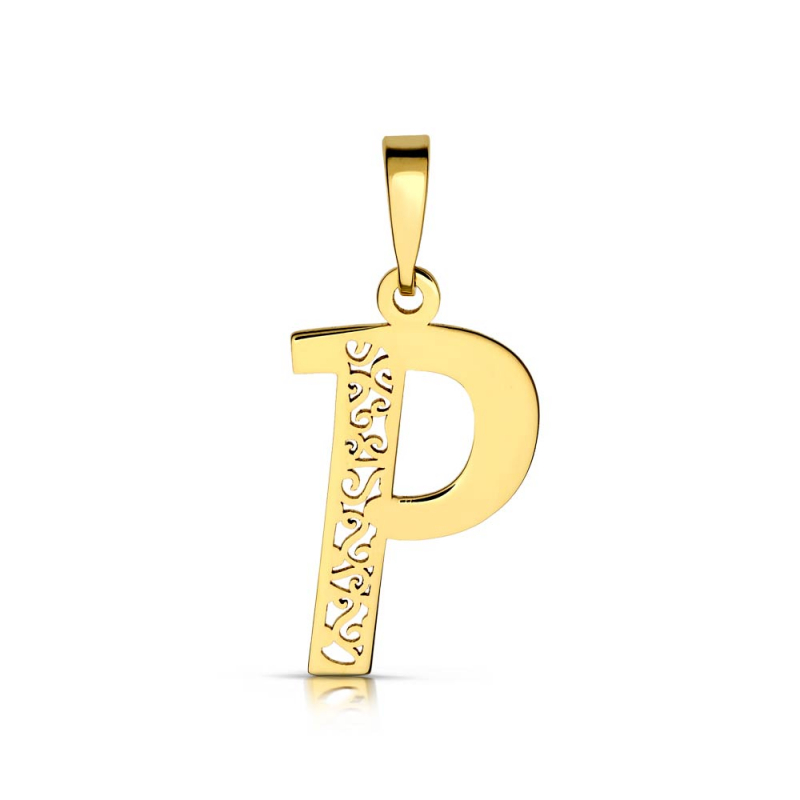 Litera złota P ażurowa
